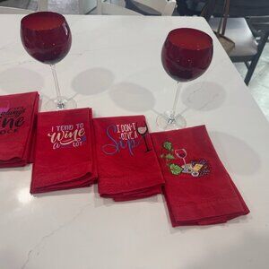 Embroidered Wine Enthusiast Napkin Set of 4
